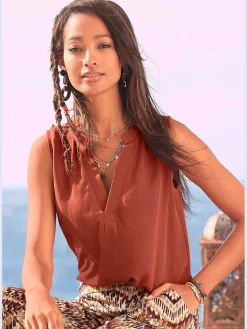 LASCANA Débardeurs<Débardeur encolure en v dégagée