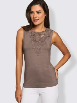 Fair Lady T-Shirts|Tenues De Cérémonie<Débardeur féminin encolure brodée chic