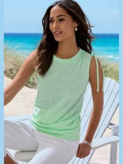 Vivance T-Shirts|Débardeurs<Débardeur fronce réglable avec liens à nouer pour régler la largeur des bretelles