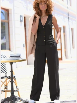 LASCANA Débardeurs|T-Shirts<Débardeur gilet de costume à encolure en v profonde