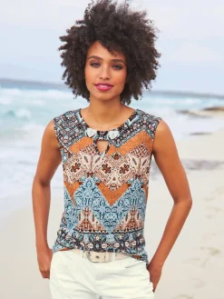 Linea Tesini T-Shirts<Débardeur imprimé ethnique mode