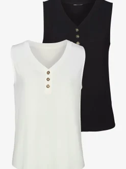 LASCANA T-Shirts|Débardeurs<Débardeur patte de boutonnage décorative avec boutons imitation corne