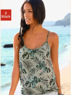 LASCANA T-Shirts<Débardeur spaghetti encolure froncée