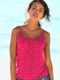 LASCANA T-Shirts<Débardeur spaghetti encolure froncée