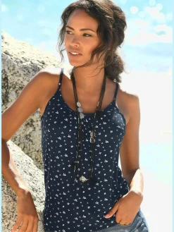 LASCANA T-Shirts<Débardeur spaghetti encolure froncée