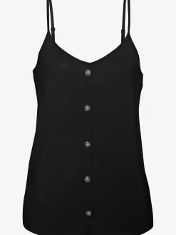 LASCANA T-Shirts<Débardeur spaghetti patte de boutonnage décorative avec boutons imitation corne