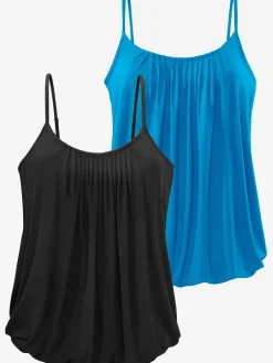 LASCANA T-Shirts<Débardeur spaghetti superbe motif plissé à l'encolure