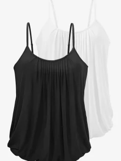 LASCANA T-Shirts<Débardeur spaghetti superbe motif plissé à l'encolure