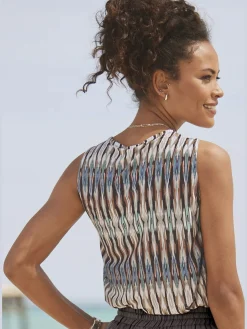 Vivance T-Shirts|Débardeurs<Debardeur col v à bordure