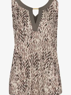 LASCANA Débardeurs|T-Shirts<Debardeur encolure ronde avec détails contrastés et accessoire décoratif sur la découpe