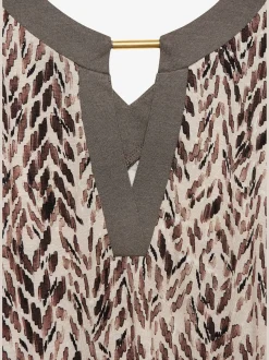 LASCANA Débardeurs|T-Shirts<Debardeur encolure ronde avec détails contrastés et accessoire décoratif sur la découpe