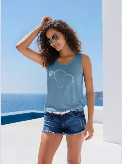 LASCANA Débardeurs|T-Shirts<Debardeur imprimé cœur