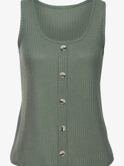 LASCANA Débardeurs|T-Shirts<Debardeur patte de boutonnage décorative tendance avec boutons imitation corne