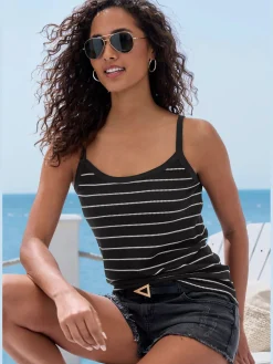 Vivance Débardeurs|T-Shirts<Debardeur rayures structurées