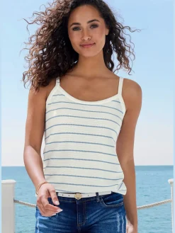 Vivance T-Shirts|Débardeurs<Debardeur rayures structurées