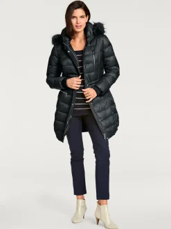 Rick Cardona Vestes<Doudoune imitation fourrure amovible sur capuche amovible