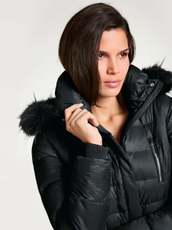 Rick Cardona Vestes<Doudoune imitation fourrure amovible sur capuche amovible