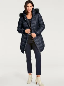 Rick Cardona Vestes<Doudoune imitation fourrure amovible sur capuche amovible