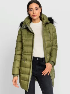 Rick Cardona Vestes<Doudoune imitation fourrure amovible sur capuche amovible