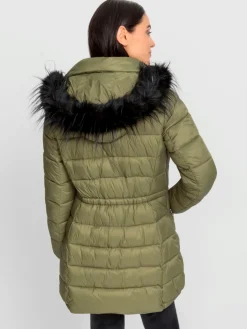 Rick Cardona Vestes<Doudoune imitation fourrure amovible sur capuche amovible