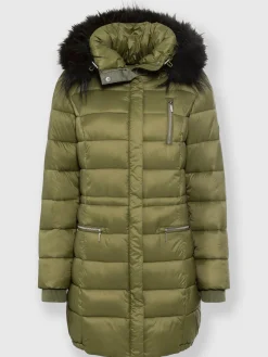 Rick Cardona Vestes<Doudoune imitation fourrure amovible sur capuche amovible