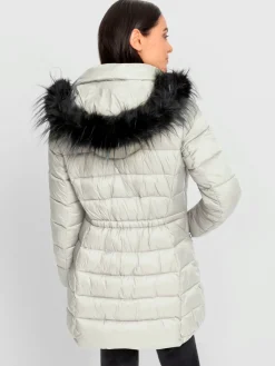 Rick Cardona Vestes<Doudoune imitation fourrure amovible sur capuche amovible