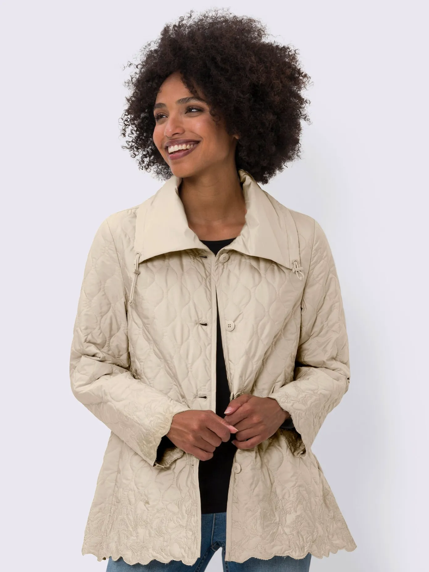 Linea Tesini Vestes<Doudoune jolie broderie à fleurs