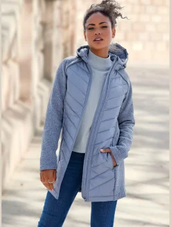 Vivance Vestes<Doudoune manteau matelassé avec tricot polaire doux aux manches