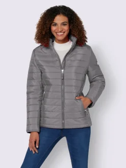 Collection L Vestes<Doudoune matelassée détails contrastés col montant avec capuche amovible