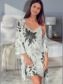 LASCANA Nuisettes<Déshabillé court à motif floral