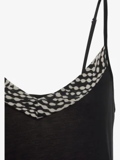 LASCANA Nuisettes<Déshabillé court avec bordure contrastée à motifs sur l'encolure en v