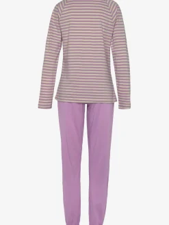 Vivance Dreams Pyjamas<Ensemble pyjama avec rayures en fils teintés et broderie sur la poitrine