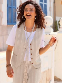 Vestes<Gilet 20% lin