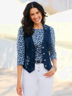 Vestes<Gilet en jean 99% coton