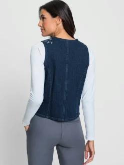 Vestes<Gilet en jean 99% coton