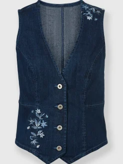 Vestes<Gilet en jean 99% coton