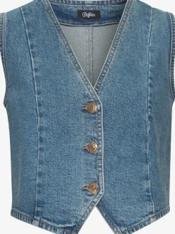 Buffalo Vestes<Gilet en jean encolure en v dégagée