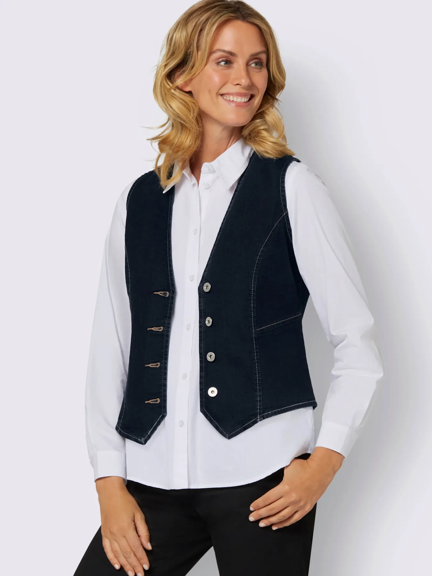 Vestes<Gilet en jean pourcentage de coton élevé