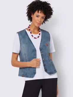 Collection L Vestes<Gilet en jean qualité coton