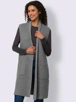 Mandarin Gilets Et Cardigans<Gilet en tricot 50% viscose