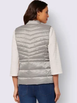 Vestes<Gilet femme matelassé avec liens larges pailletés