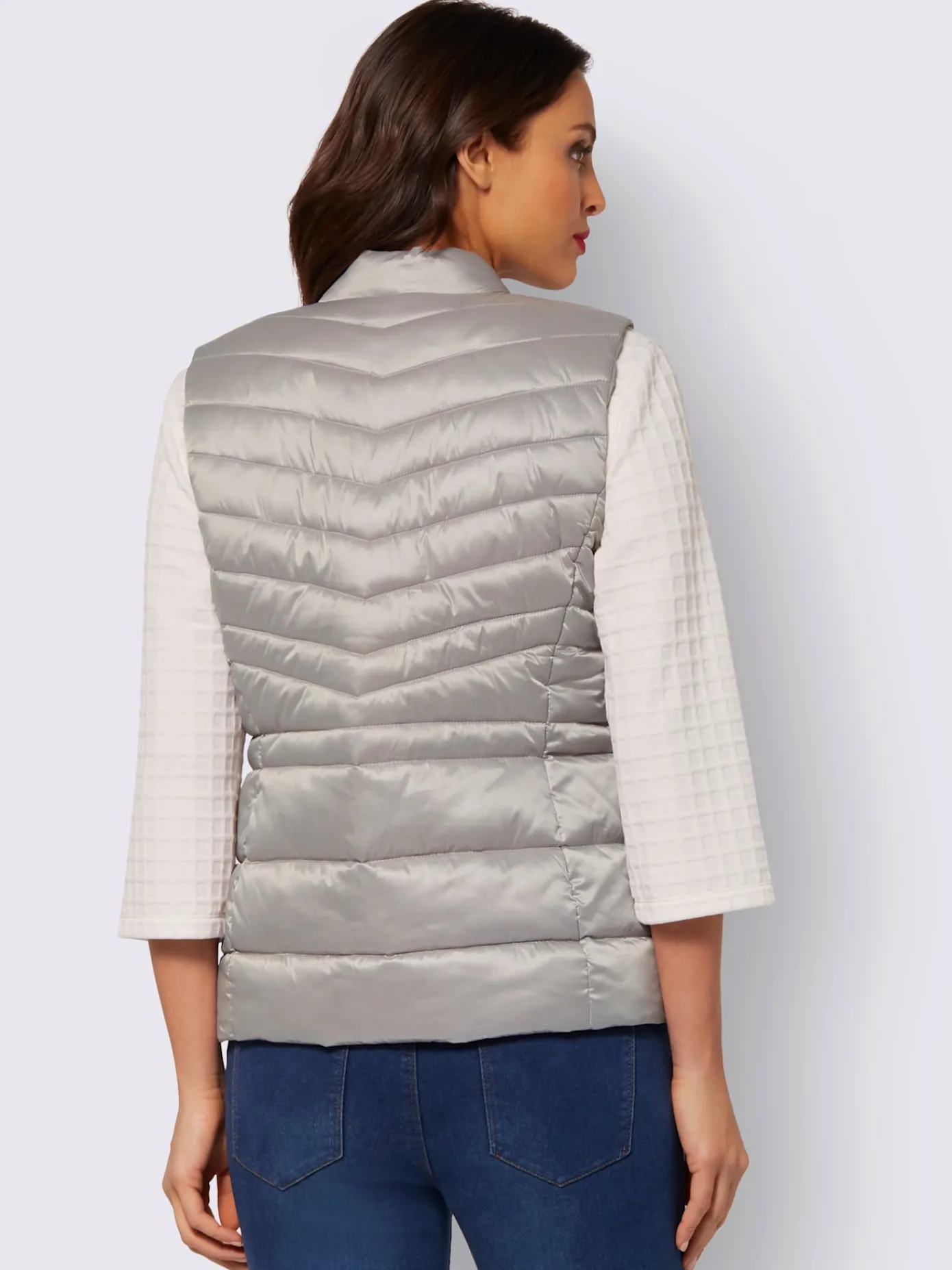 Vestes<Gilet femme matelassé avec liens larges pailletés