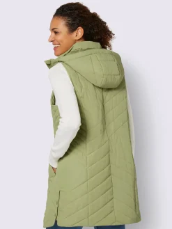 Vestes<Gilet long capuche amovible