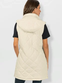 Vestes<Gilet long capuche amovible