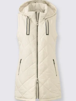 Vestes<Gilet long capuche amovible