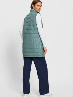 Vestes<Gilet long coutures flatlock argent