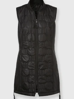 Vestes<Gilet long zippé double curseur