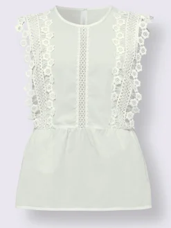 Linea Tesini T-Shirts|Débardeurs<Haut à basque large application en dentelle