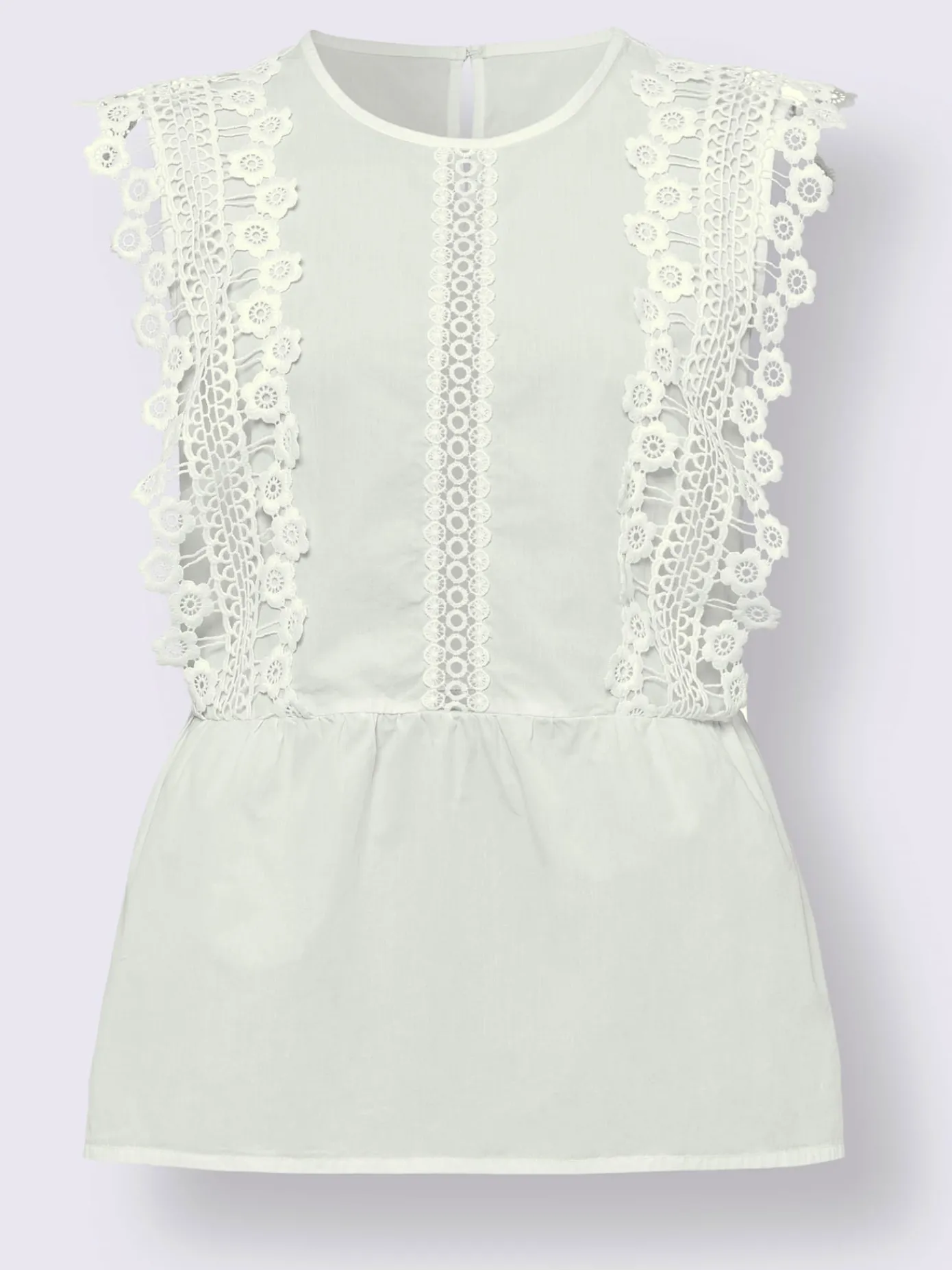 Linea Tesini T-Shirts|Débardeurs<Haut à basque large application en dentelle