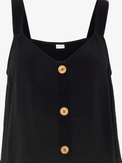 Vivance Débardeurs<Haut court boutons décoratifs imitation bois